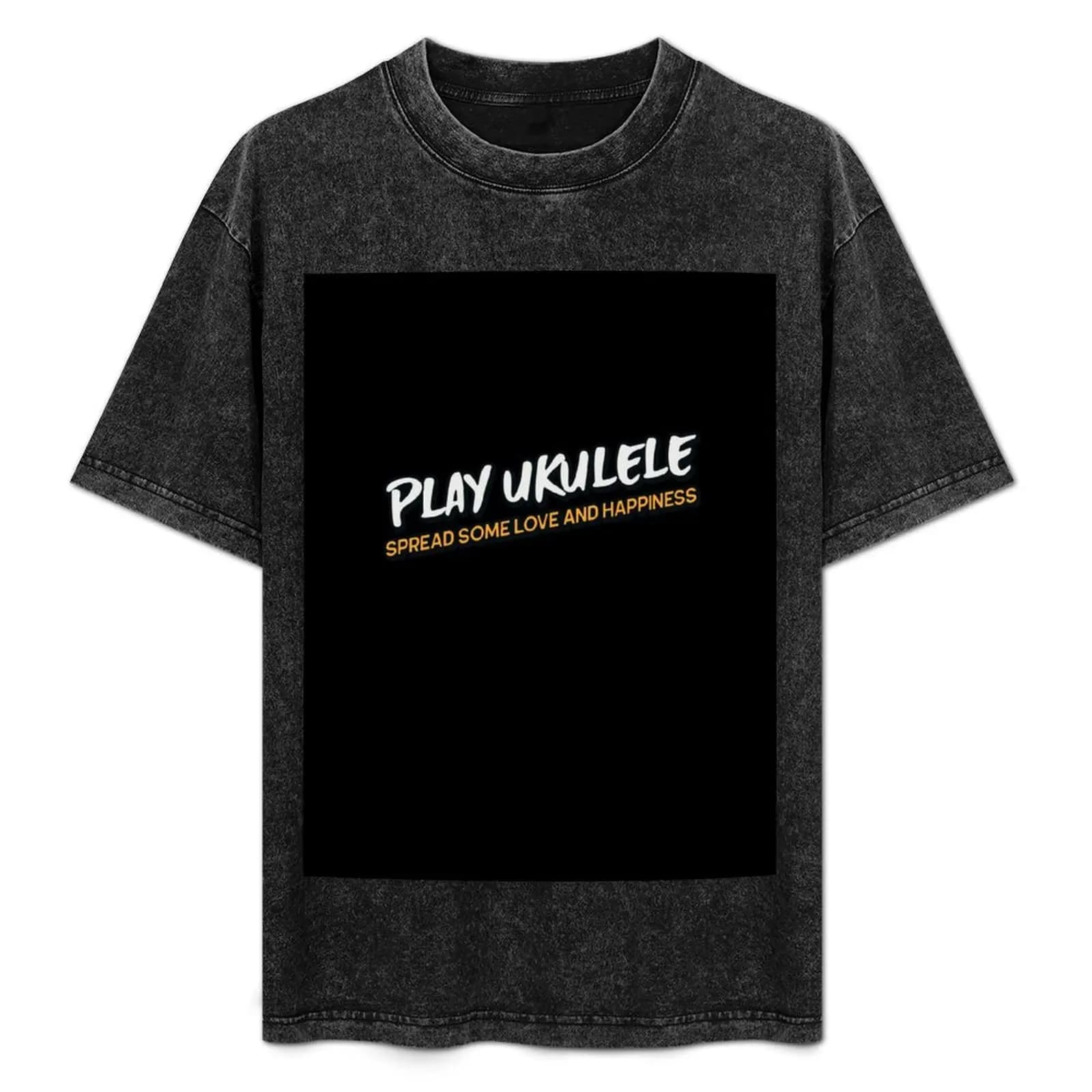 Play Ukulele Spread Some Love And Happiness- Ukulele T-Shirt Work Utility Short Sleeve Shirt