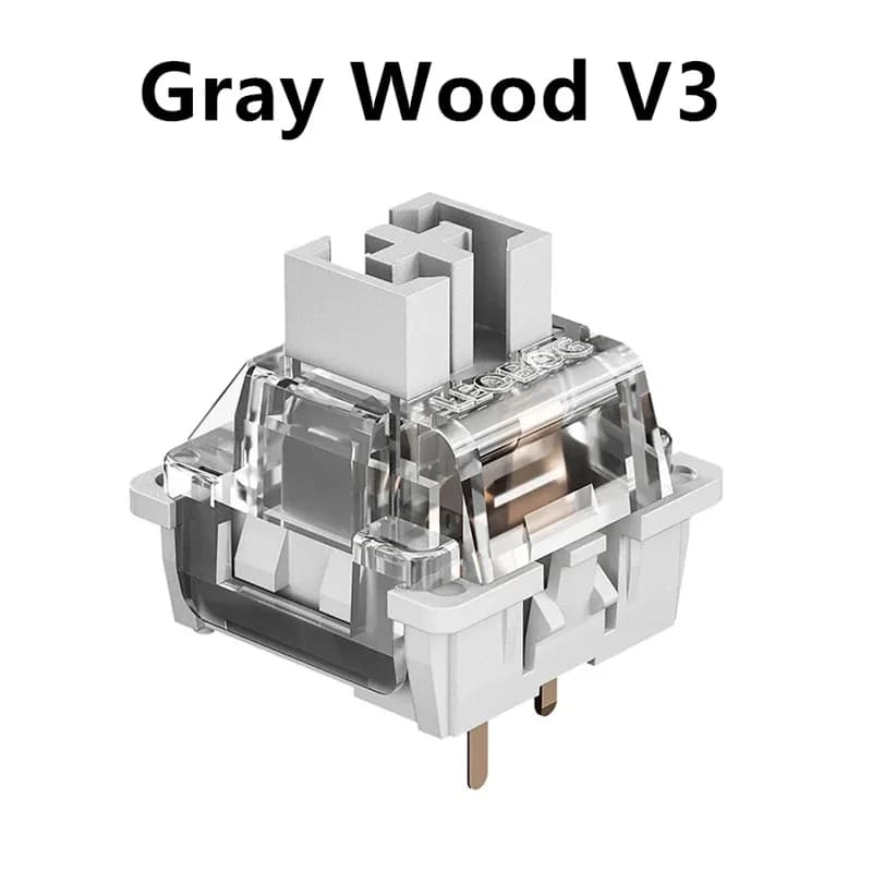 LEOBOG GreyWood V3 Interruttore Interruttori lineari grigi per tastiera meccanica personalizzata Tastiera da gioco fai da te a 3 pin MX RGB Interruttore hot-swap