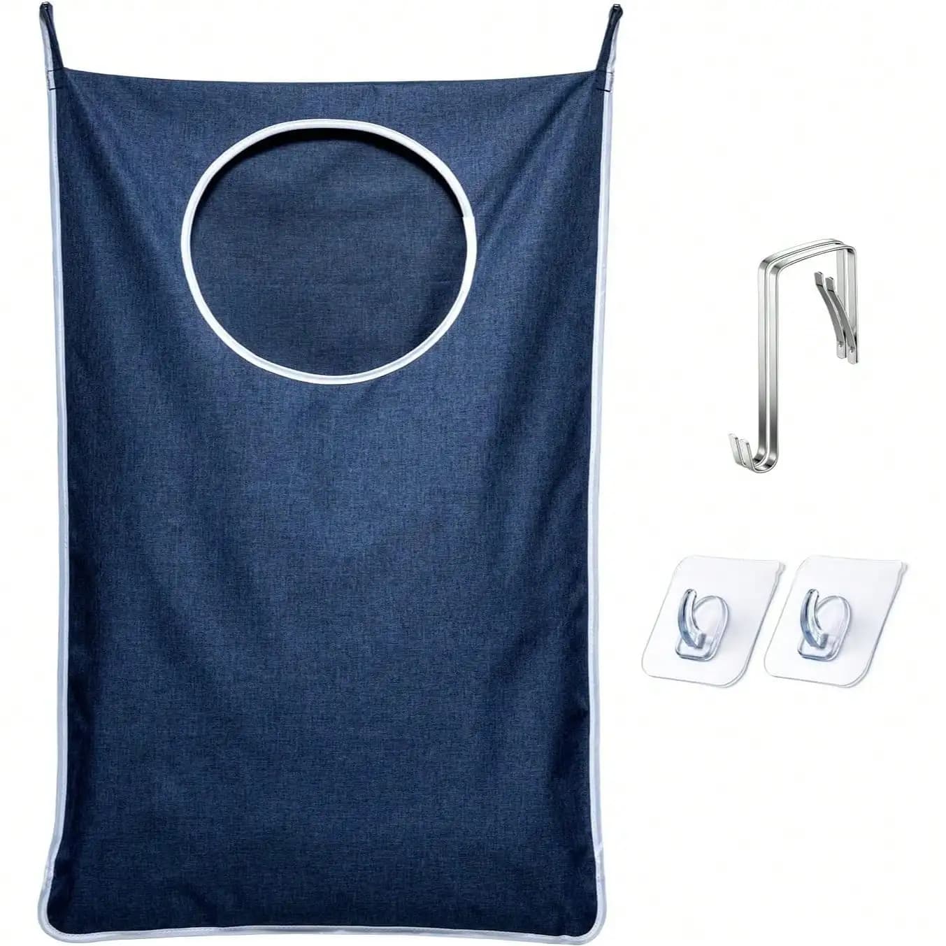 Cesto portabiancheria da appendere con 2 diversi tipi di ganci, dimensioni 20 x 30 pollici, borsa portaoggetti da appendere alla porta per vestiti sporchi