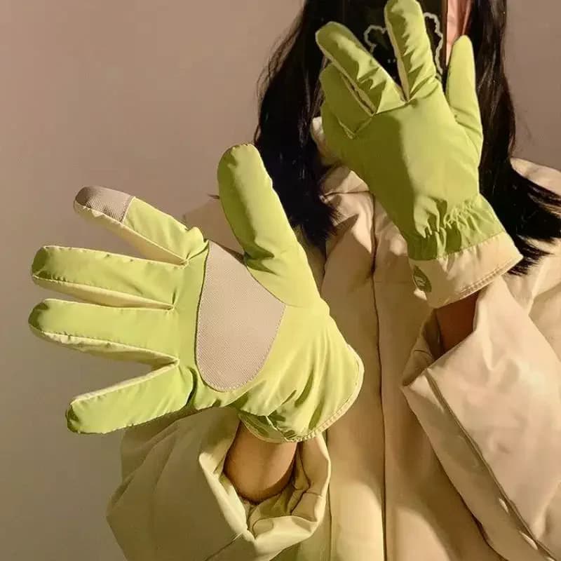 New cycling gloves for outdoor sports cold-resistant cute touchscreen and women's plush 1 pair Autumn and Winter warm gloves