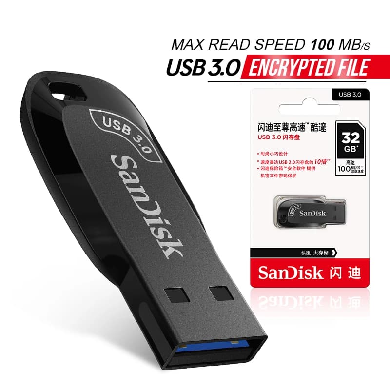 SanDisk USB Flash Drive USB 3.2 Mini Pendrive CZ410 256GB 128GB 64GB 32GB Pen Drive Velocità di lettura fino a 100 m/s Memory Stick U Dis