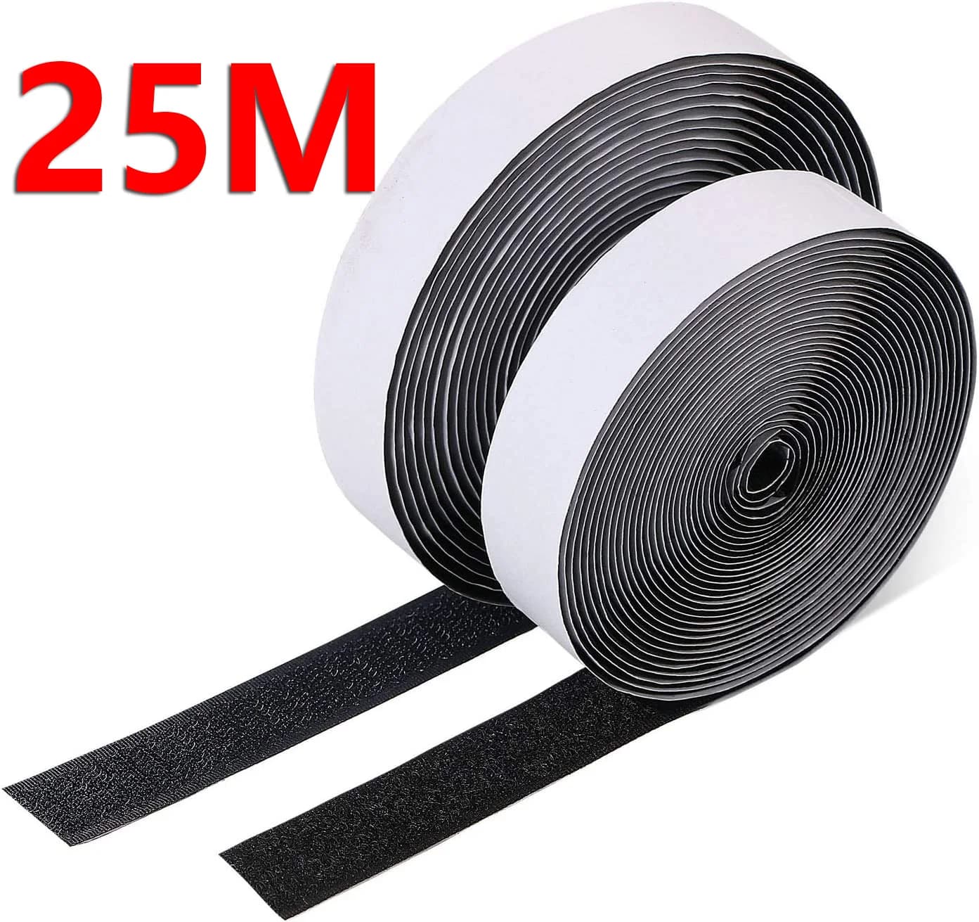25M Self Adhesive Fastener Tape 20/25/30/50mm With Glue Hook and Loop Tape Shoes Fastener Sticker Strips Scratch Adhesif