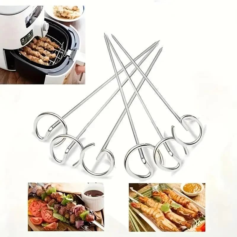 10Pcs Air Fryer Vertical Barbecue Grill Food Grade 304 Stainless Steel Special Baking Needle Home Oven Skewer Skewer KitchenTool