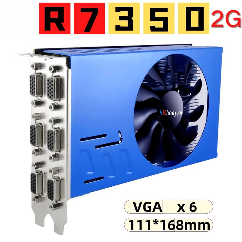 Scheda grafica multi-monitor SRhonyra AMD R7 350 2/4G, scheda video 4/6VGA GDDR5 per trading azionario