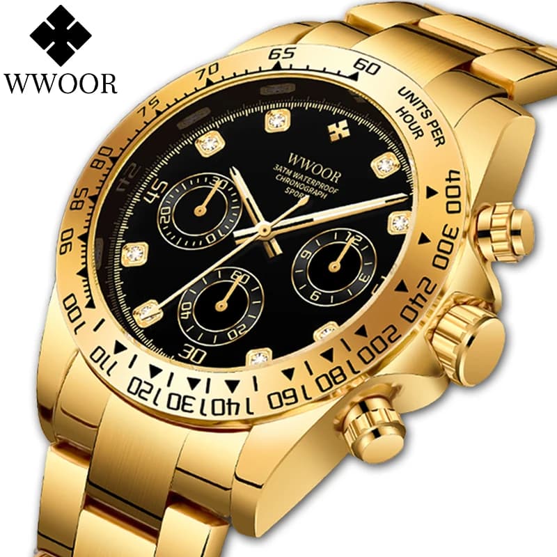 WWOOR 2024 Nuovi Orologi Da Uomo Top Brand Al Quarzo Cronografo Giapponese Cronometro Impermeabile Orologi Da Polso In Acciaio Relogio Masculino