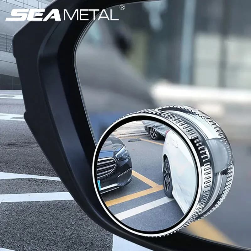 SEAMETAL 2 pezzi specchietto retrovisore per auto 6 cm specchietto retrovisore grandangolare per punto cieco ventosa specchio convesso HD per parcheggio sicuro