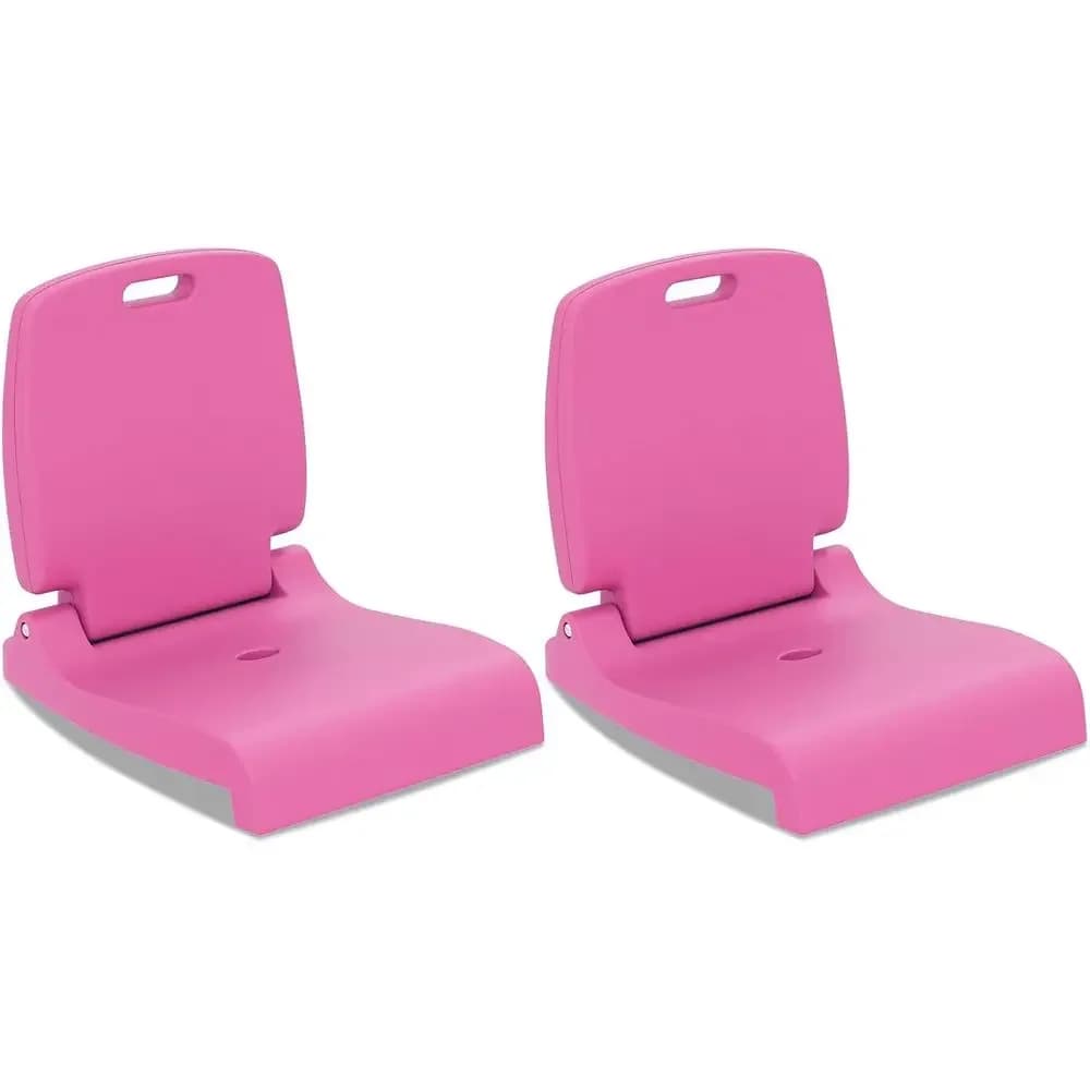 Sedile Pieghevole Portatile per Piscina con Supporto per la Schiena e Maniglie, Ideale per Esterni, Campeggio, Stadio, Pesca, Spiaggia (Rosa, Confezione da 2)