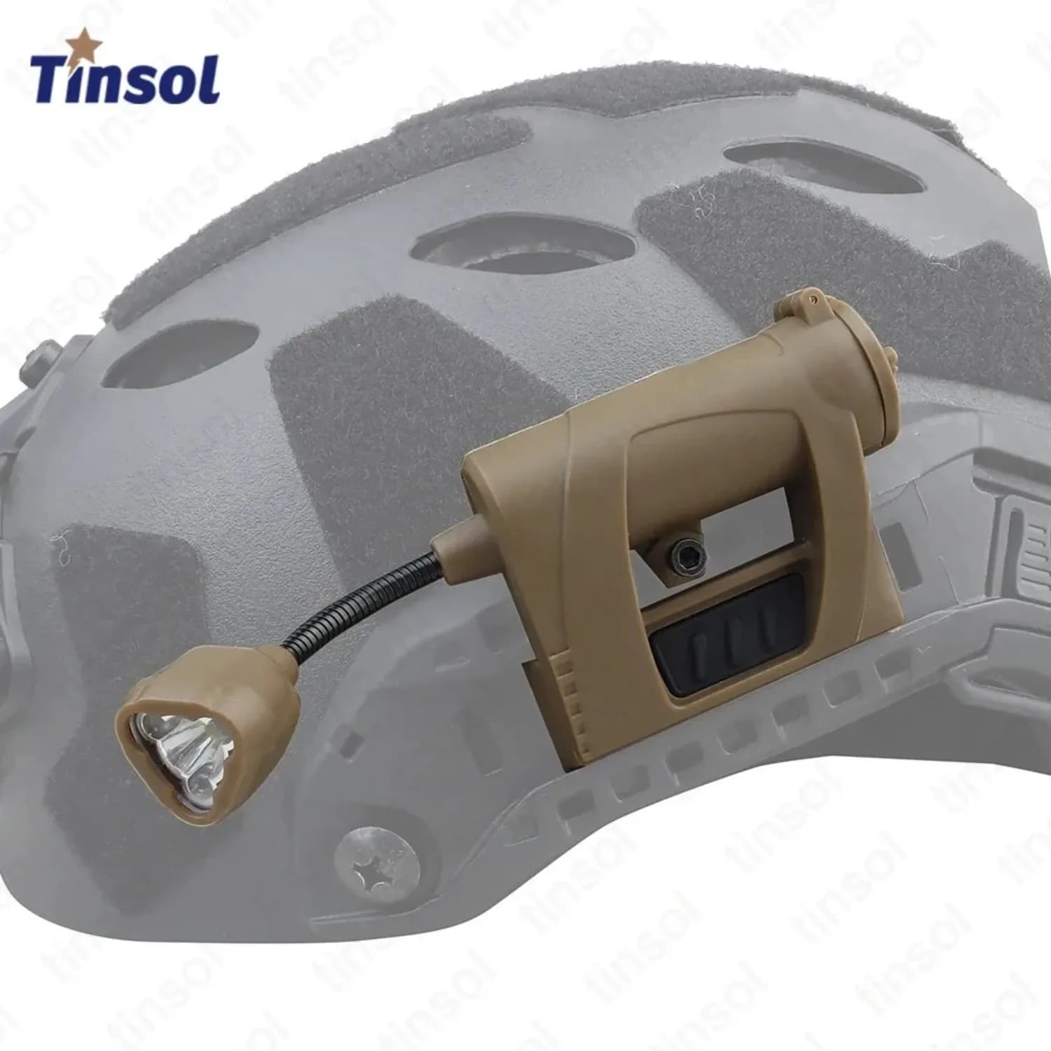 Luce per Casco Tattico TINSOL, Torcia LED a 3 Modalità, Illuminazione Notturna per Esterni, Laser per Caccia, Ciclismo, Pesca, Lampada per Casco Militare