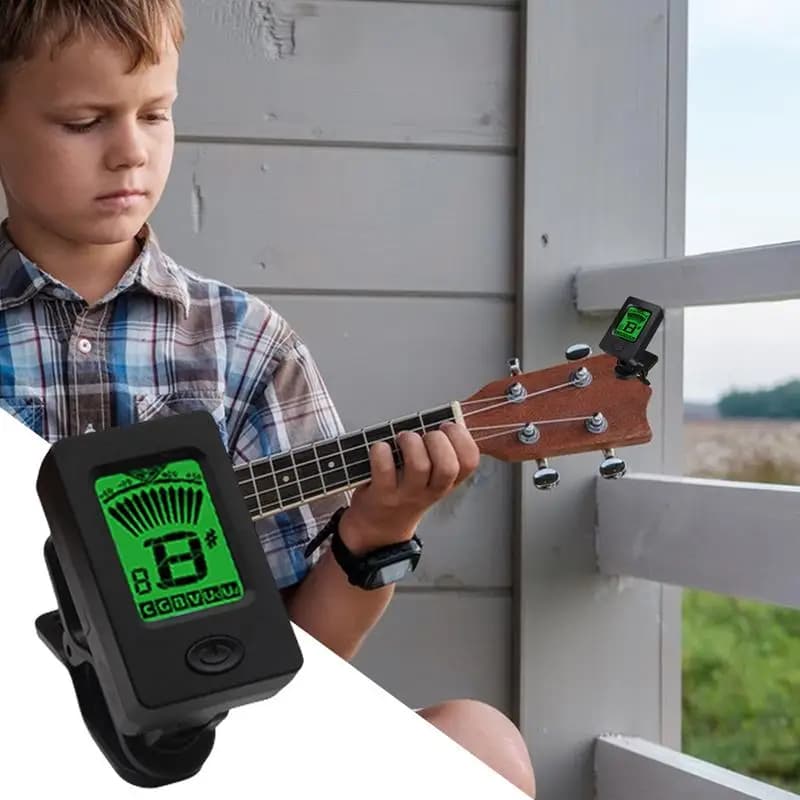 Clip On Sintonizzatore Ukulele Display LCD Sintetizzatore di calibrazione acustica Strumenti accurati rapidi Accordatura per chitarre acustiche ed elettriche
