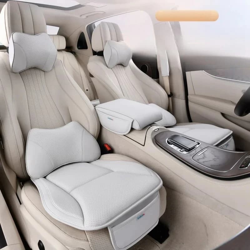 Car cushion leather nappa breathable car seat covers set seat cushion for the neck for Mercedes-Benz BMW Audi VW Toyota Ford Hyundai etc.