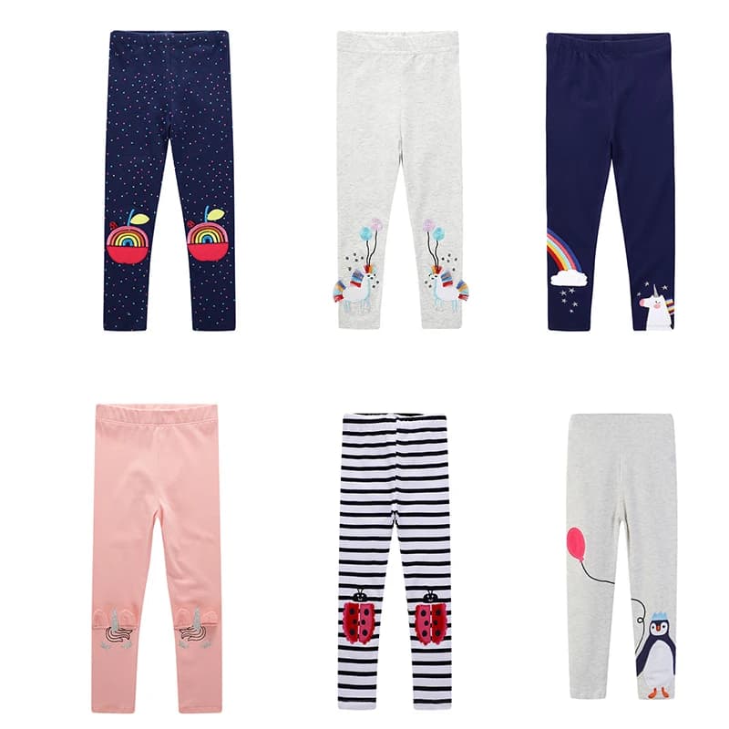 Metri di salto Leggings per bambini pantaloni per l'autunno primavera abbigliamento per bambini animali ricamo vendita calda pantaloni Skinny per bambini ragazze