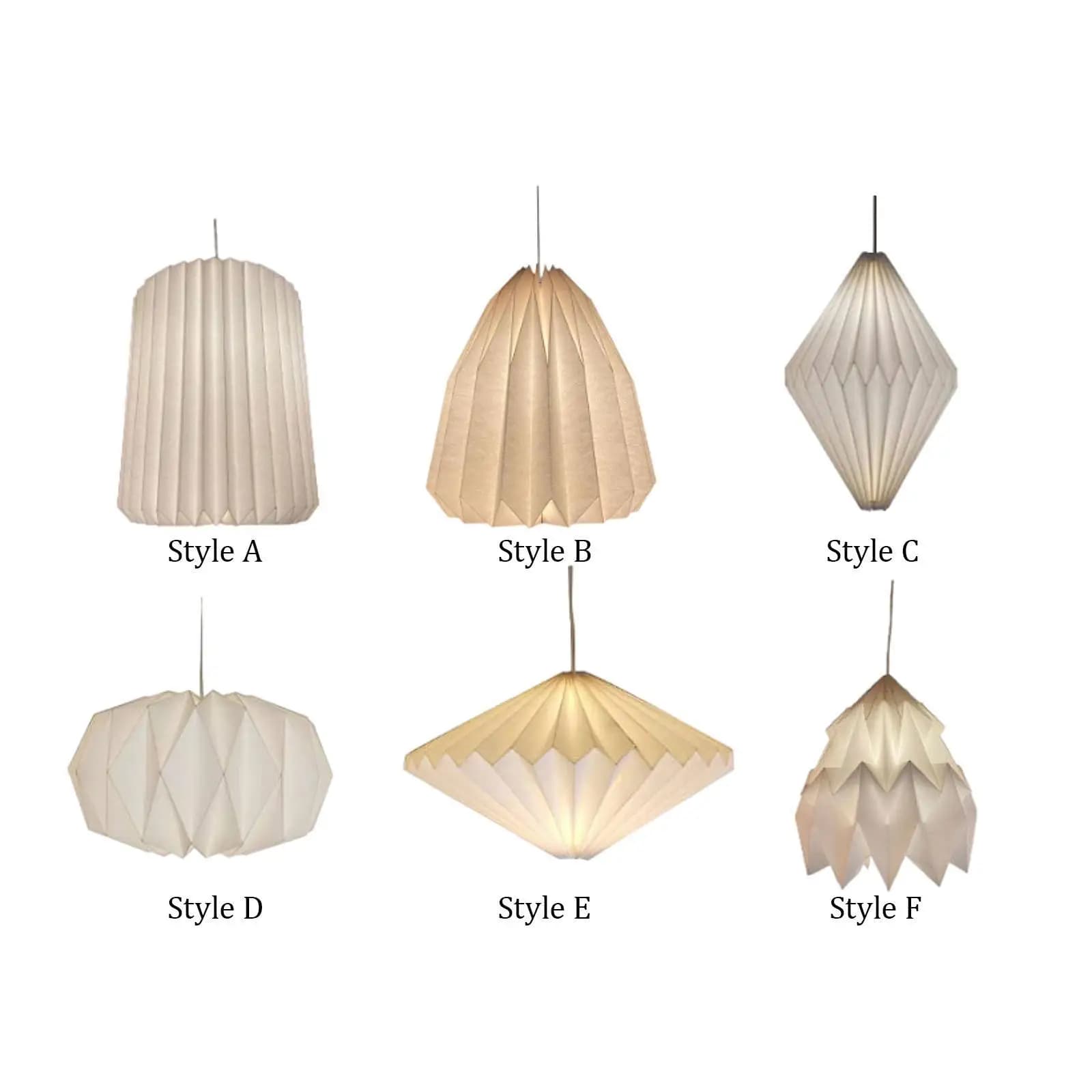 Paper Origami Lamp Shade, Pleated Lamp Shade Paper Pendant Lamp Shade Ceiling Light Shade for Dining Room Office Decoration
