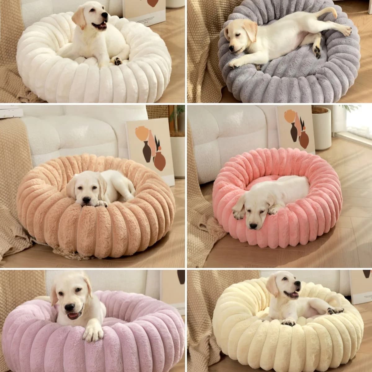 Letto rotondo per animali domestici per cani di taglia grande, divano letto invernale caldo per gatti, letto per cani di grandi dimensioni lavabile, disponibile per tutte le stagioni