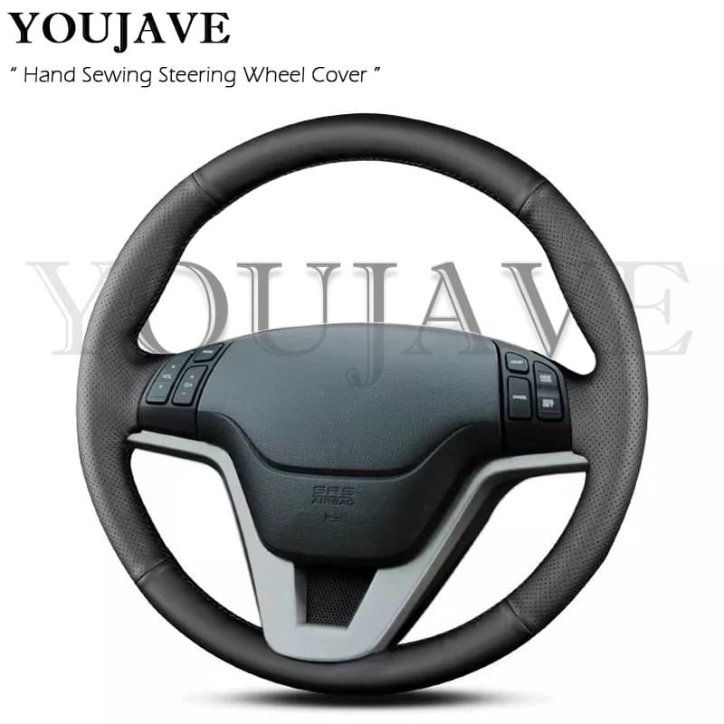 Hand-Stitched Steering Wheel Cover Faux Suede cow leather For Honda CR-V CRV 2006-2009 2010 2011 2012 Auto Decor Accessory
