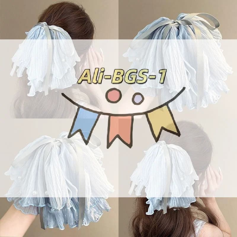 1 elegante fermaglio per capelli con fiocco in chiffon e perle per matrimoni e feste