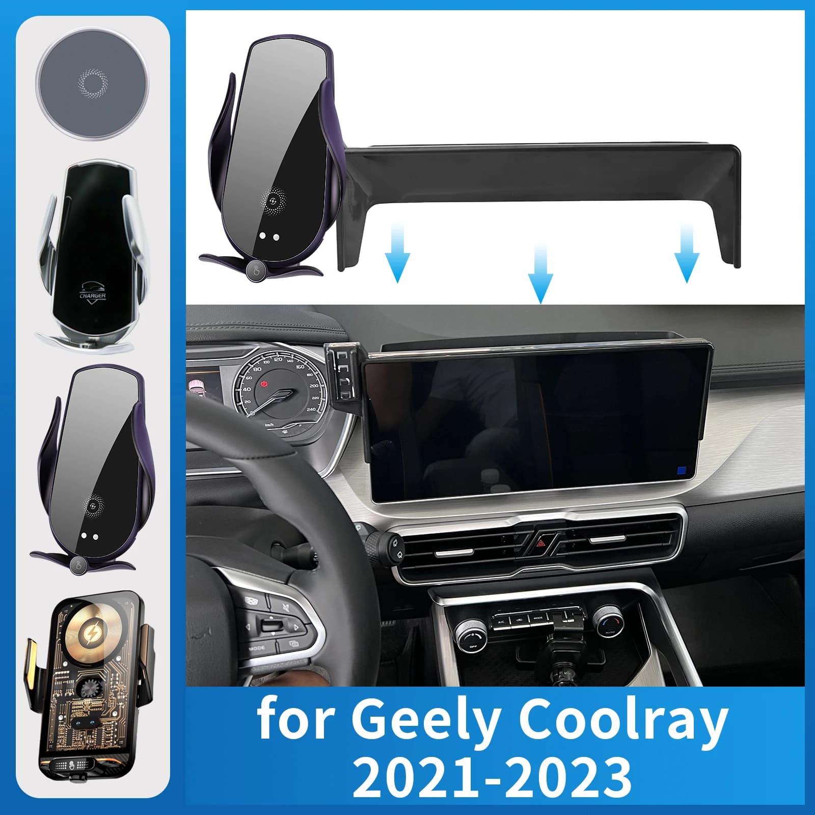 Supporto per telefono cellulare per auto per Geely Coolray 2021-2023 Staffa di ricarica Supporto di navigazione Accessori auto