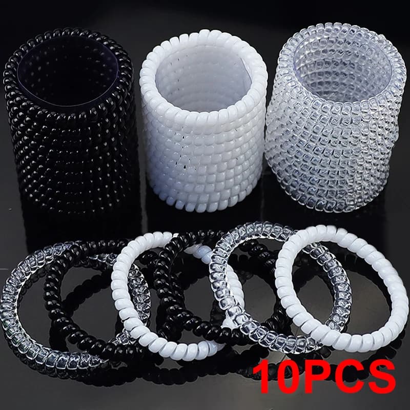 Fascette per capelli con filo telefonico anello per capelli con cavo a spirale fasce elastiche per capelli elastici elastici per capelli accessori per capelli copricapo