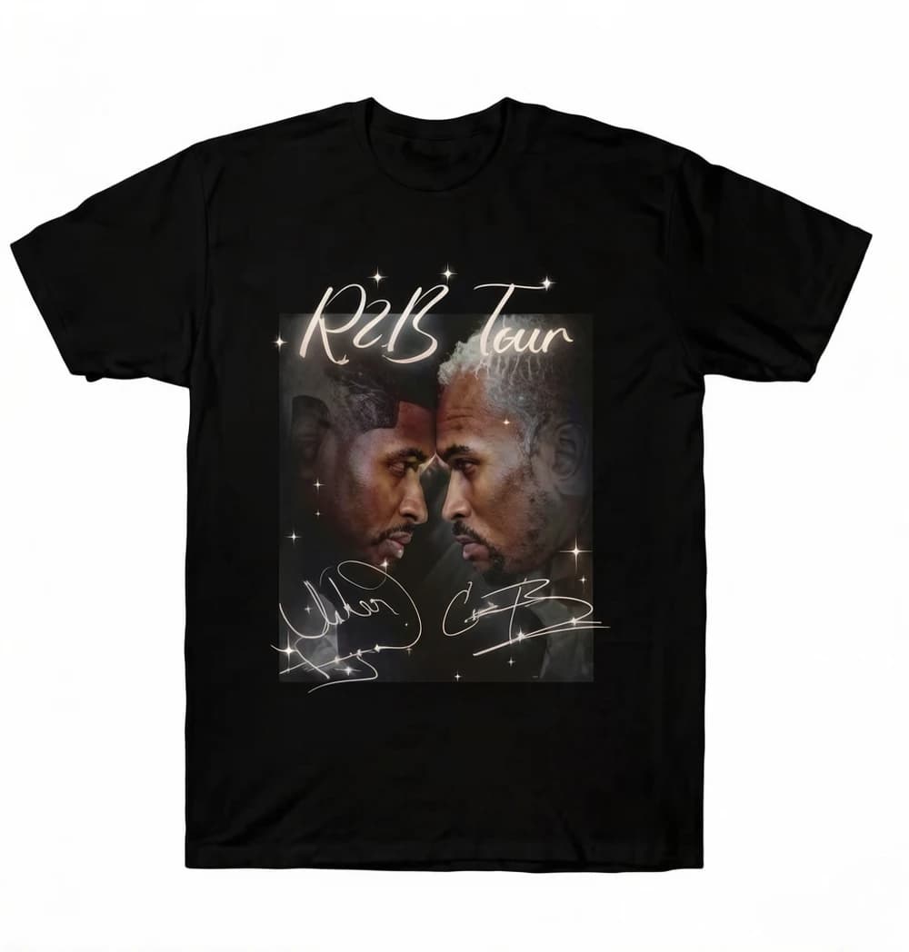 T-shirt Uomo/Unisex in Cotone a Maniche Corte Y2K con Stampa R&B Chris Brown e Uthern-Raymond - Collezione Estate 2026
