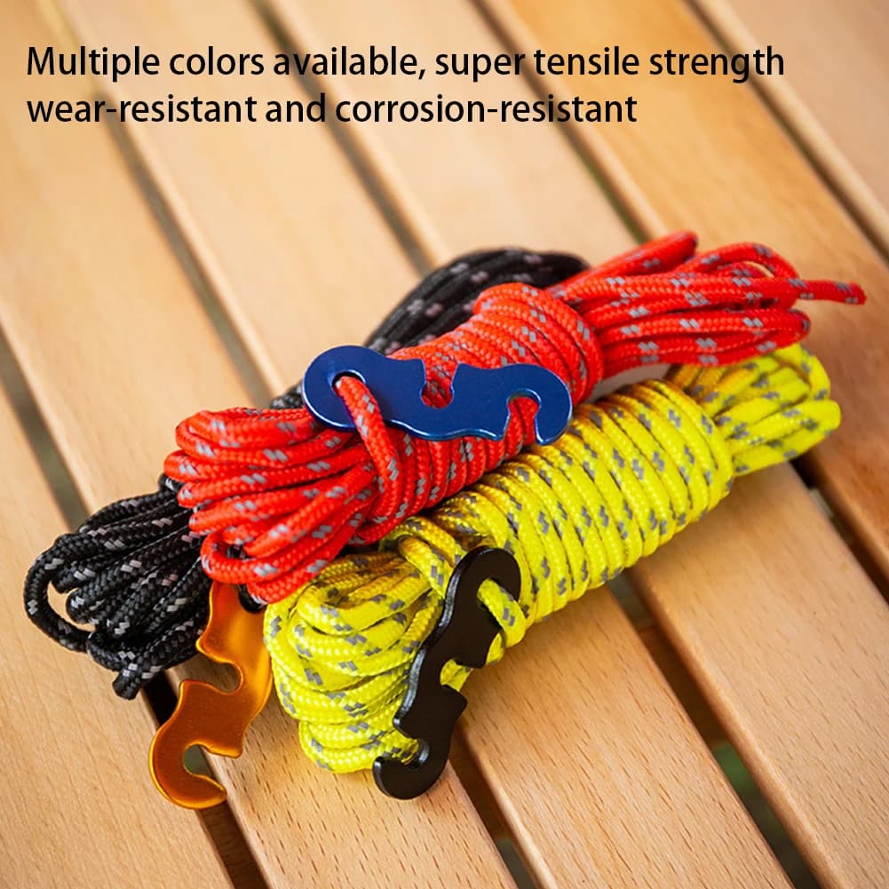 8 Pezzi Corde Riflettenti da 3mm per Campeggio, Corde per Tende da Esterno da 4m, Cavo di Fissaggio per Tende, Gazebo, Ripari, Campeggio, Escursionismo, Backpacking