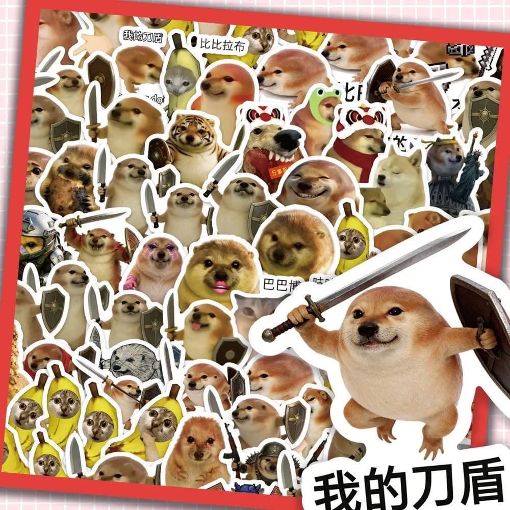 100 Pezzi Adesivi 'Cosa Sta Faiendo il Cane?' in Vinile Impermeabile per Laptop, Custodie per Telefoni, Notebook, Borracce, Adesivi Fai-da-Te