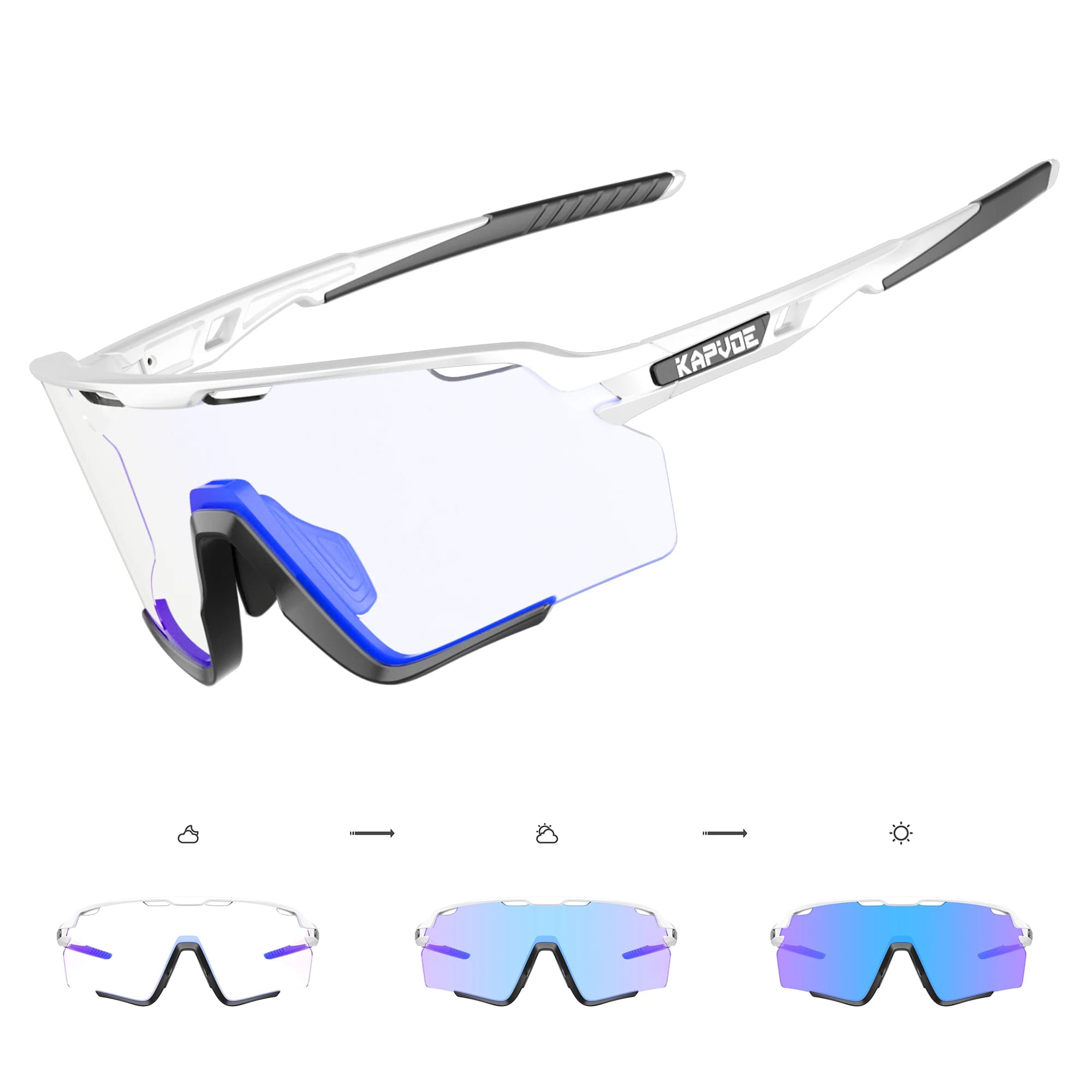 KAPOVE New Photochromic Outdoor Road Bike Sports MTB Sunglasses from Cycling UV400 Cycling Glasses Man Woman Riding Glasses HiKing