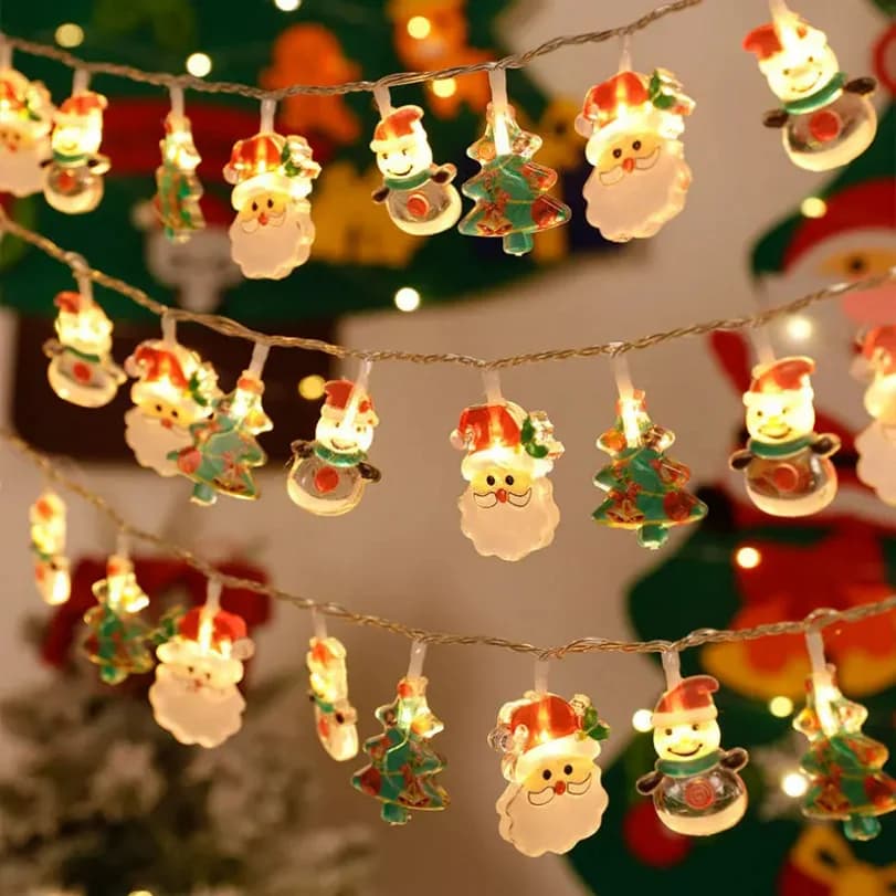 Albero di Natale LED String Light 1.5M 10LED Natale Lampada a sospensione Fata Luce Ghirlanda Decorazione della casa Ornamento 2025 Regali di Capodanno