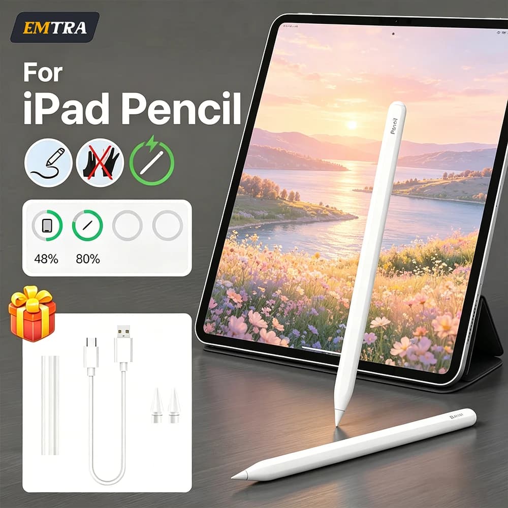 Nuovo Stilo con Ricarica Wireless e Rilevamento del Palmo per Apple Pencil, Compatibile con iPad Air 4 5 Pro 11 12.9 Mini 6, Accessori per iPad Pencil