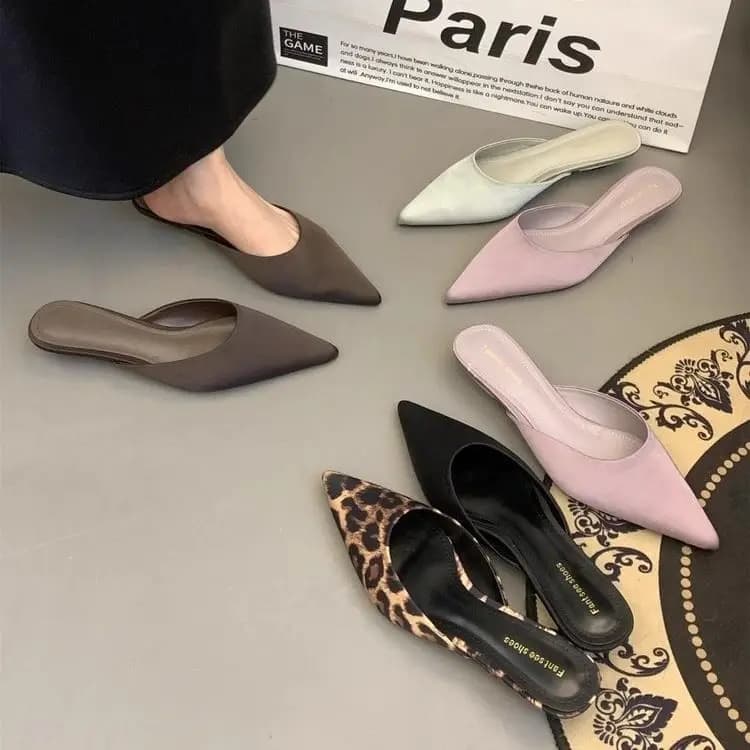 Mules alla Moda con Punta Affusolata, Nuove Ciabatte Estive da Donna, Sandali Comodi Slip-On con Suola in Gomma Antiscivolo, Ciabatte Casual