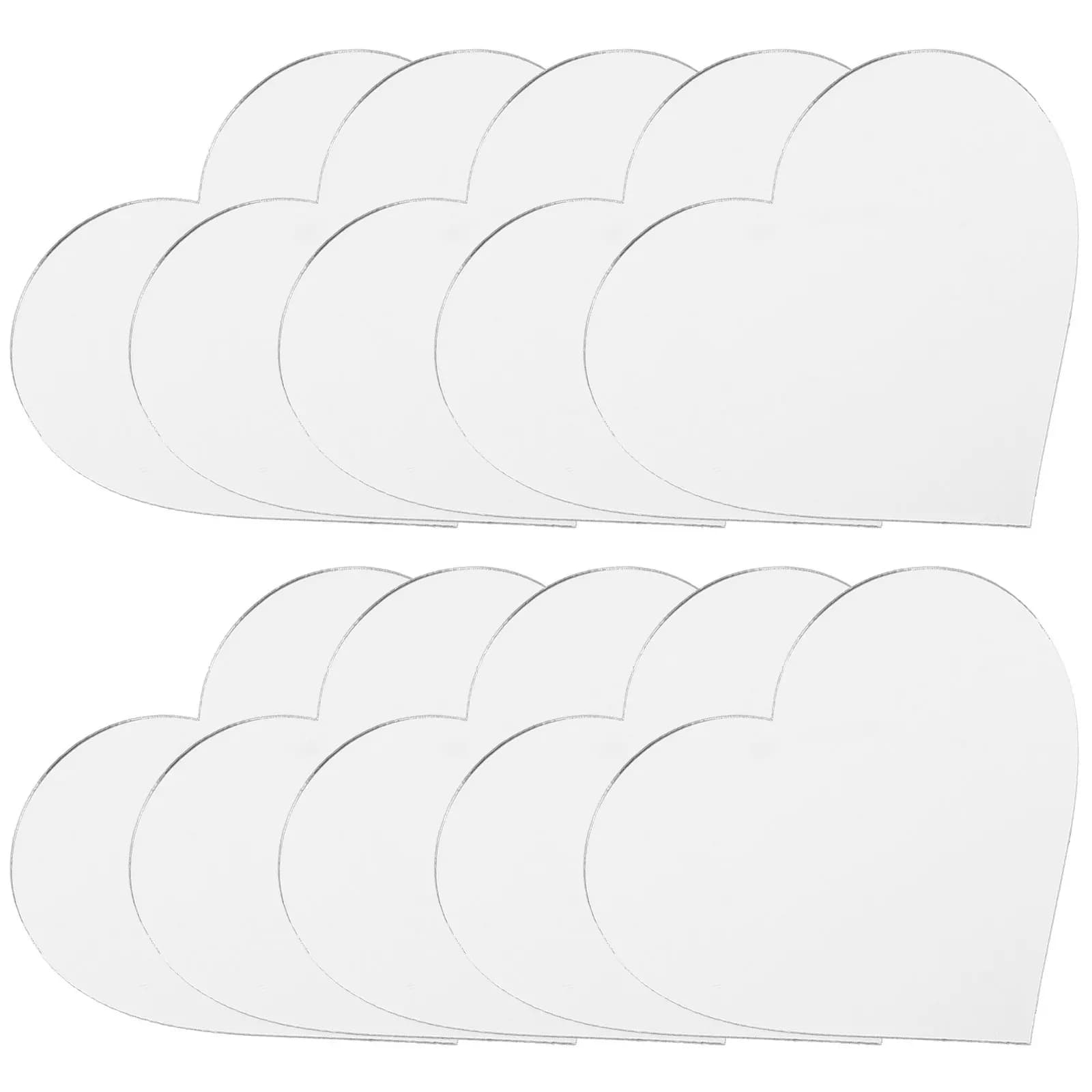 10 Pezzi Specchietti per Trucco Adesivi a Forma di Cuore in Acrilico per Cover Telefono, Accessori per Specchio Portatile Fai-da-Te
