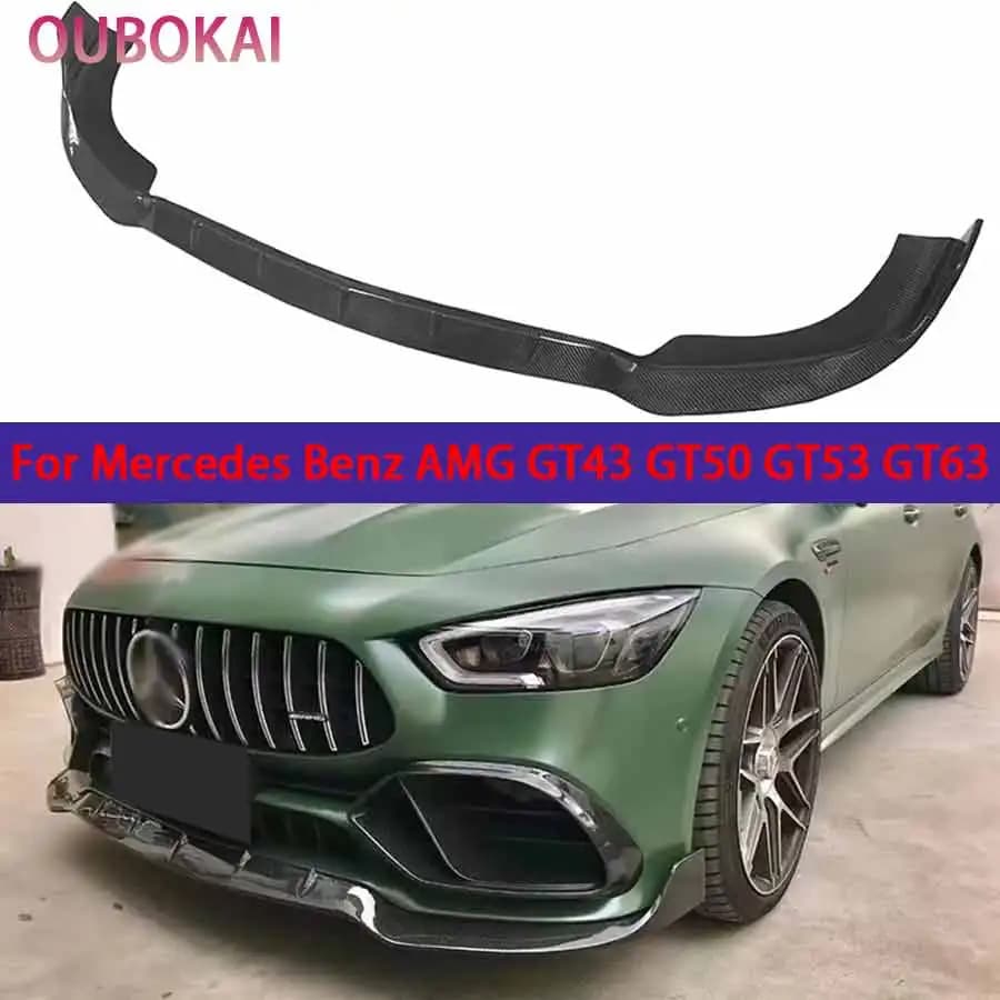 For Mercedes Benz AMG GT43 GT50 GT53 GT63 Carbon Fiber Car Front Bumper Lip Front lip Diffuser Front Chin Spoiler body kit