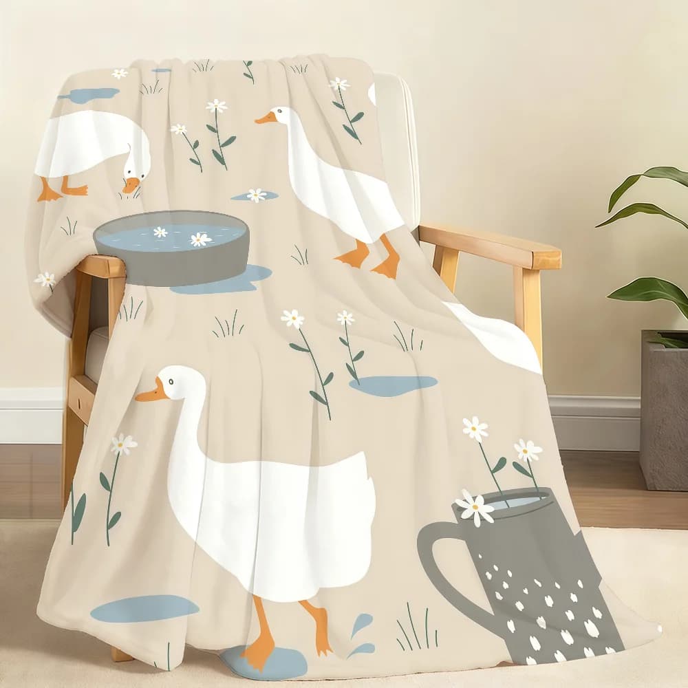 Stylish goose pattern Blanket Soft Throw Blanket for Home Bedroom Bed Sofa Picnic Travel Office Rest Cover Blanket Gift
