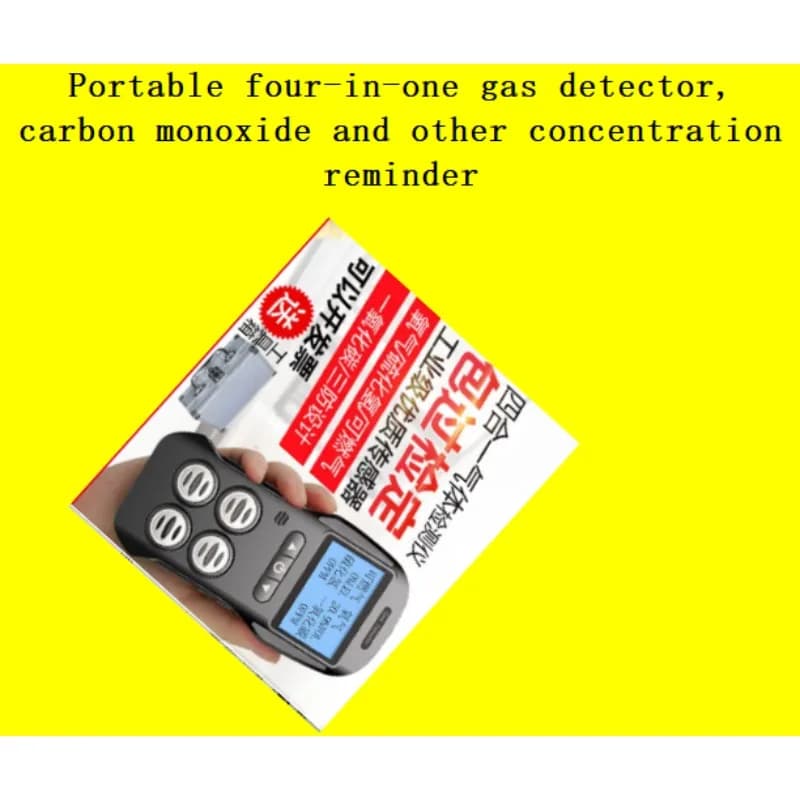 Portable four-in-one gas detector, carbon monoxide and other concentration reminder