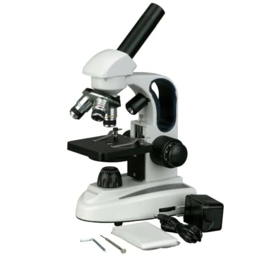 Microscopio Combinato Senza Fili con Oculari WF10x e WF25x, Ingrandimento 40x-1000x, Illuminazione LED Superiore e Inferiore Brightfield