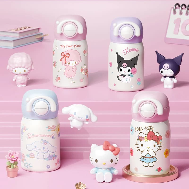 Nuovo Sanrio 220ml Tazza di Acqua Del Fumetto Hellokitty Kuromi Pianoforte Doppia Bevanda Tazza Isolata Per Studente Mini Tasca Tazza Portatile regalo