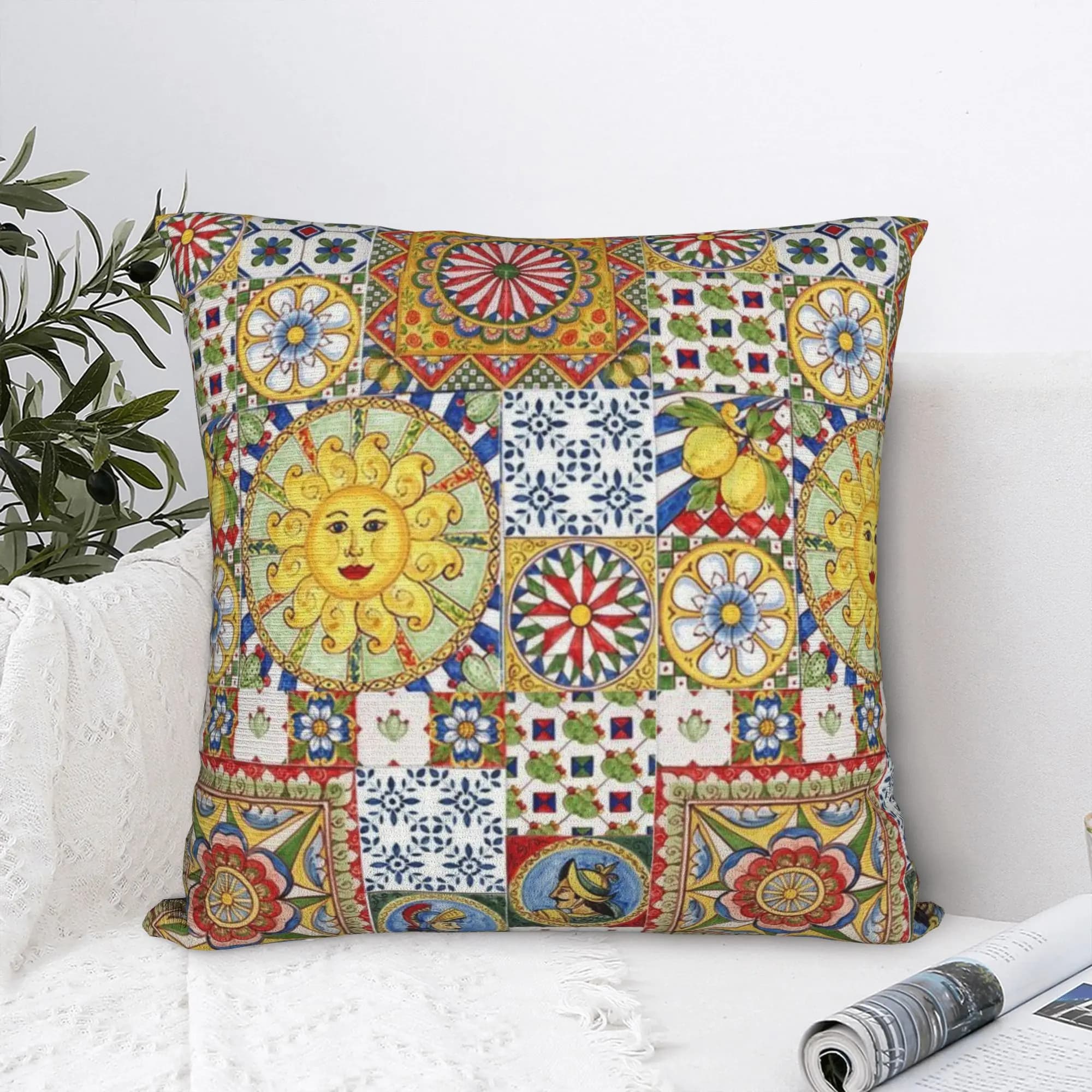 Pillow Cover Italy Cute Print Sicilia Sicily Retro Trendy Pillow Case For Living Room Bed Chair Pillowcases