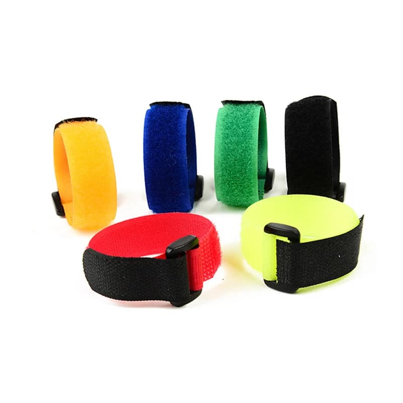 Set of 10 Pieces of Reusable Straps for Fishing Rod, Cable Holders with Hook and Ring, Fishing Box Accessories