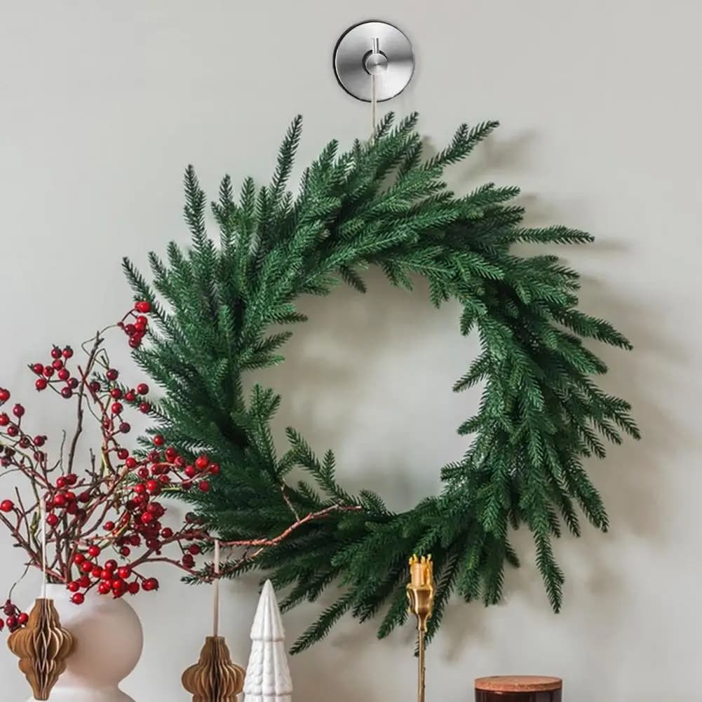 2 fan hooks for door, wreaths, shower, decorative ring, hook, without drill, towel rack for entrance door, glass windows, bathroom