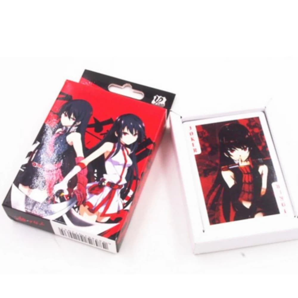 54Pcs Cards Anime Akame Ga Kill Poker Toy Cosplay Board Game Cards Hardcover Collection Box