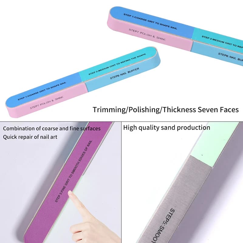1 pz 6 lati lucidatura lima per unghie levigatura blocco tampone professionale durevole pedicure lucidatura lima per smalto strumento per nail art