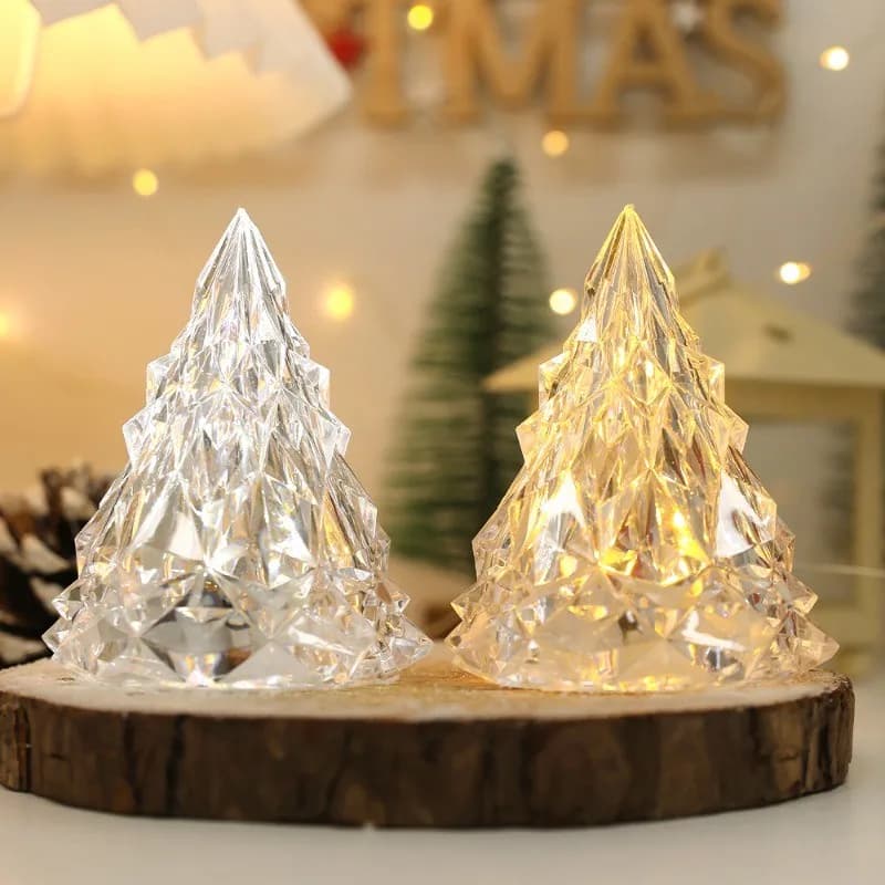 Christmas Tree Iceberg Lights Warm Light Color Crystal Lamp Snowy Mountain Romantic Nightlight LED Home Decor Sleep Light Gifts