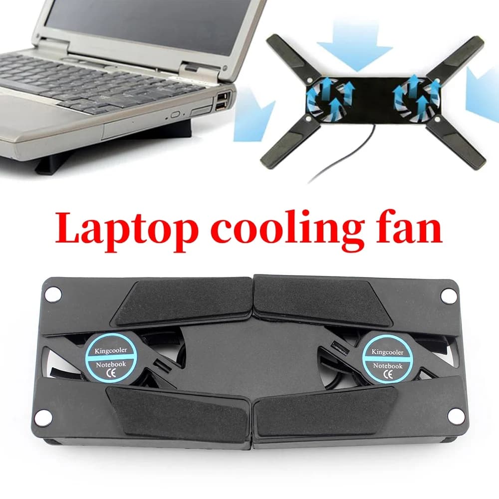 Tappetino di raffreddamento pieghevole Dispositivo di raffreddamento per laptop con doppi ventole Supporto per laptop Alimentato tramite USB per supporto per dispositivo di raffreddamento con display LCD per PC notebook da 7-15 pollici