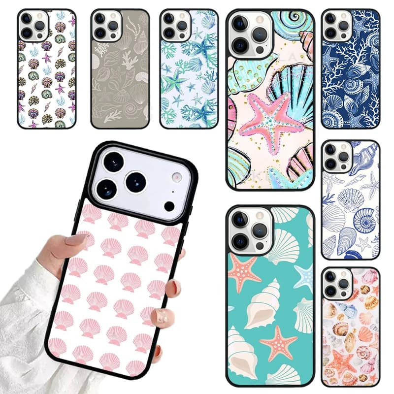 Seashell Shell Sea Art Phone Case For iPhone 17 16 15 14 13 12 11 Pro Max 17air Shockproof Cover Fundas