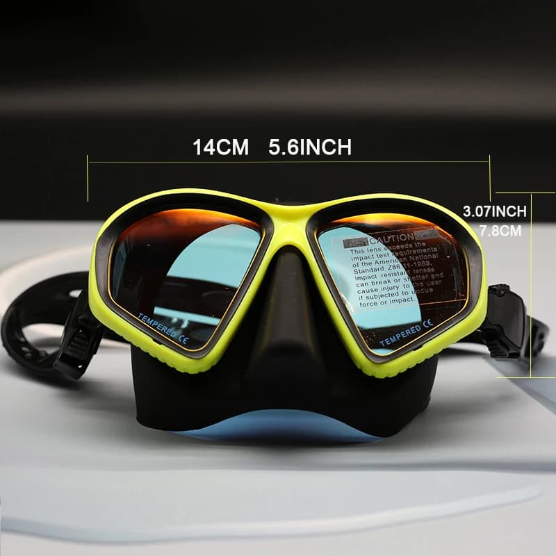 Set Maschera per Apnea e Snorkeling con Boccaglio Pieghevole a J e Supporto per Fotocamera - Vetro Temperato per Sport Acquatici