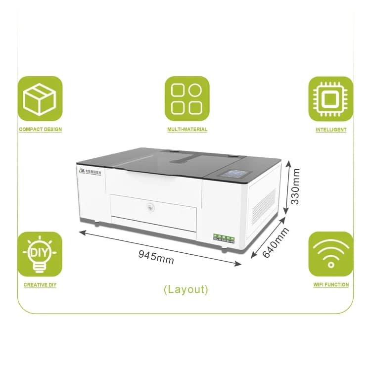 3040 40W 50W Mini Table Laser Engraving Machine for Fiber, Wood, Glass, Acrylic, Plastic