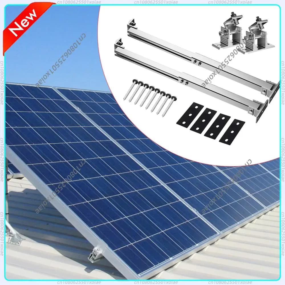 Supporto Inclinabile per Pannello Solare in Lega di Alluminio, Kit di Fissaggio Regolabile per Montaggio Pannelli Solari 15-30 Gradi