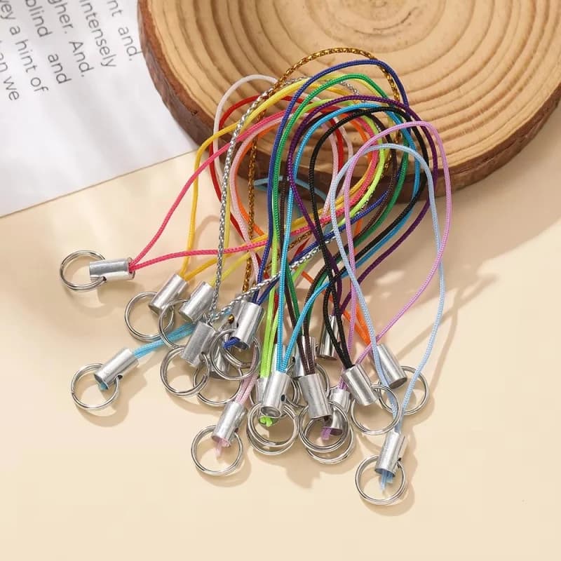 10-100Pcs Polyester Cord with Double Jump Ring Lanyard Rope for Keychain Crafts Handmade Phone Rope Toys DIY Jewelry Making