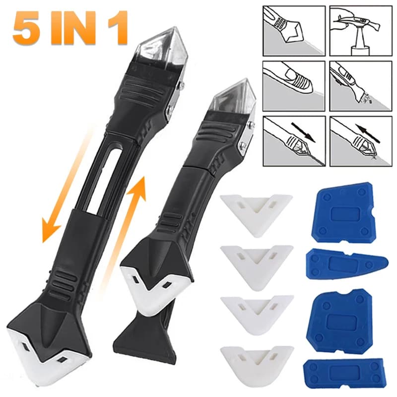 Silicone scraper 9 in 1 mortar kit for floor mastic finish Set of glass glue angle scrapers Accessories