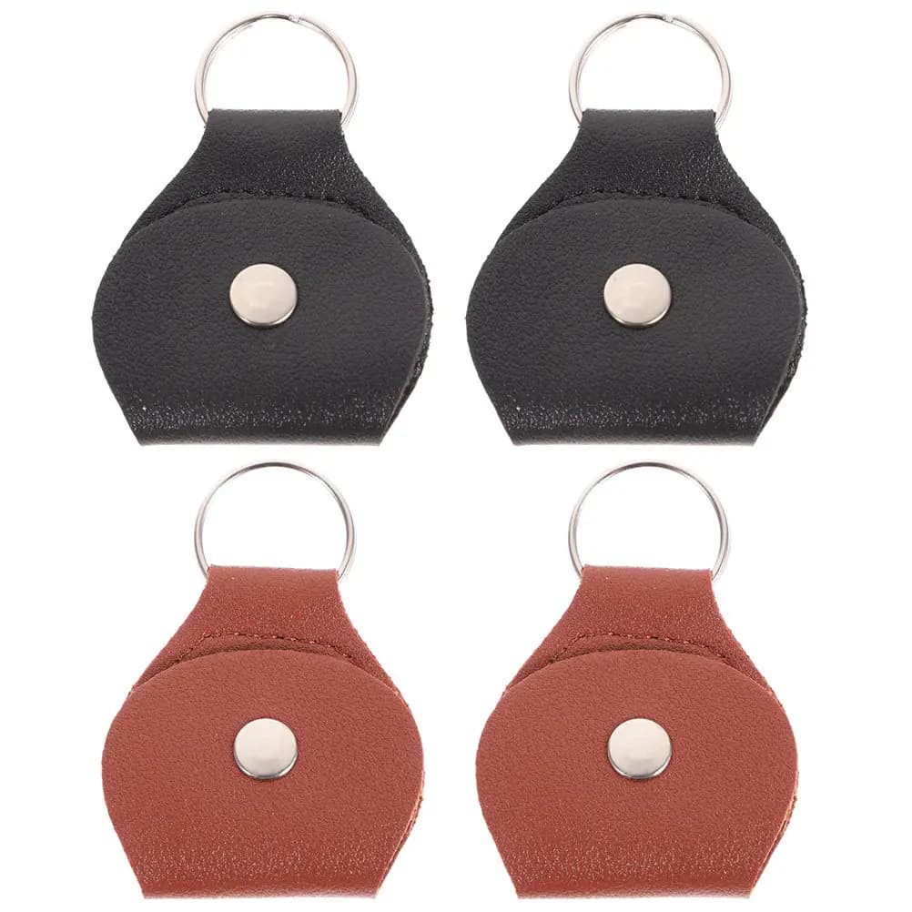 4Pcs Sturdy Guitar Pick Storage Bag Keychain Design Portable Plectrum Holder for Guitar Bass Ukulele Small Accessories