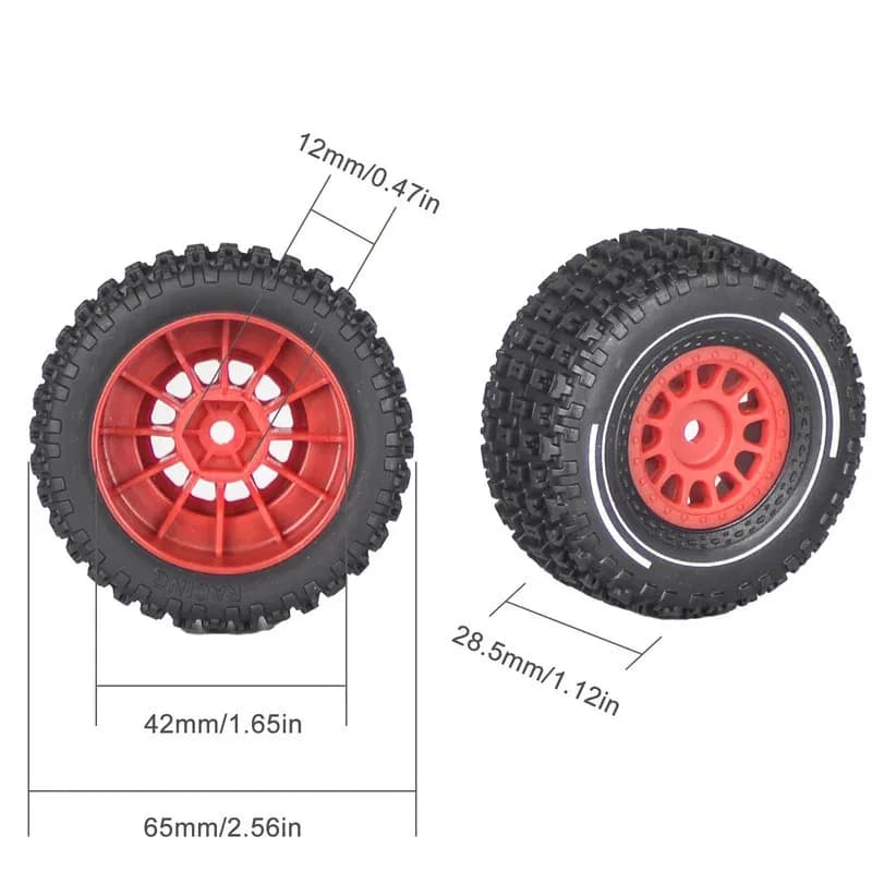 Per Arrma 1/14 Mini MOJAVE GROM 4PCS 65mm 12mm Hex Hub RC Pneumatici Ruota RC Auto Parti di Aggiornamento Accessori