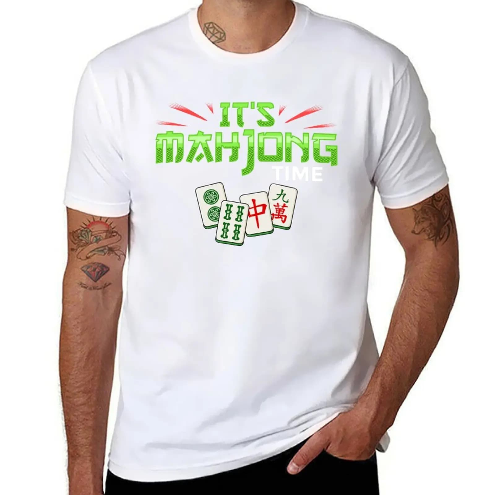 Mahjong Game Mah Jongg Giocatore online Tile T-shirt maglietta uomo maglietta semplice maglietta con stampa personalizzata